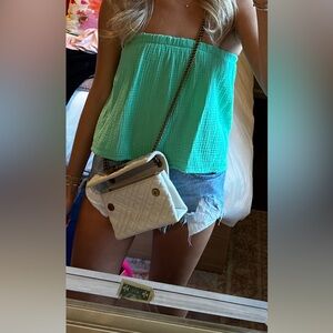 Strapless REVOLVE green TOP!